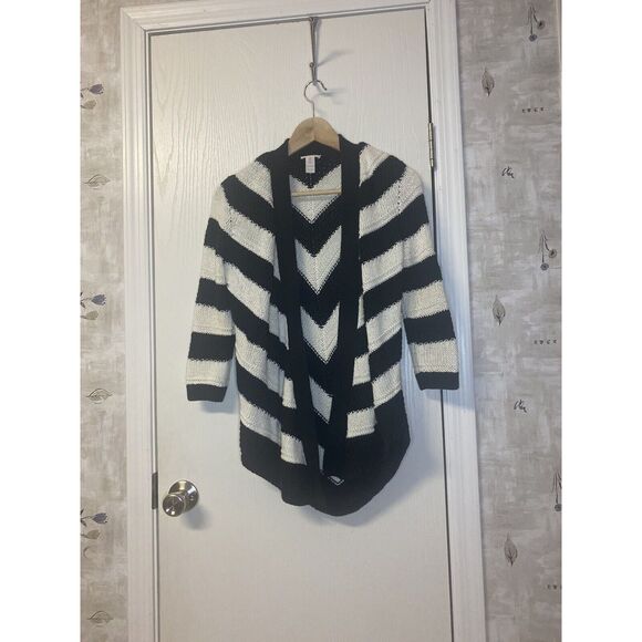 Chicos open front Chevron print  cardigan size 0 - Picture 1 of 4